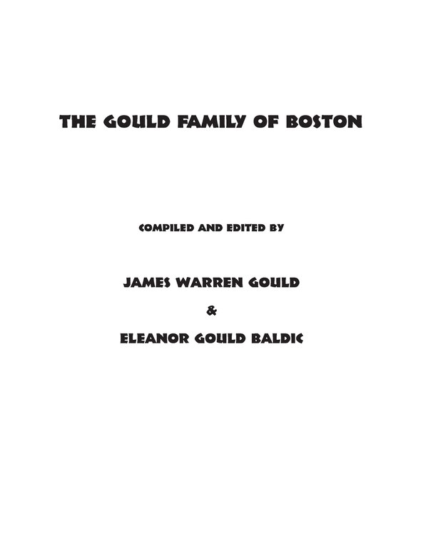 The Gould Family of Boston by James Warren Gould, Paperback | Indigo Chapters