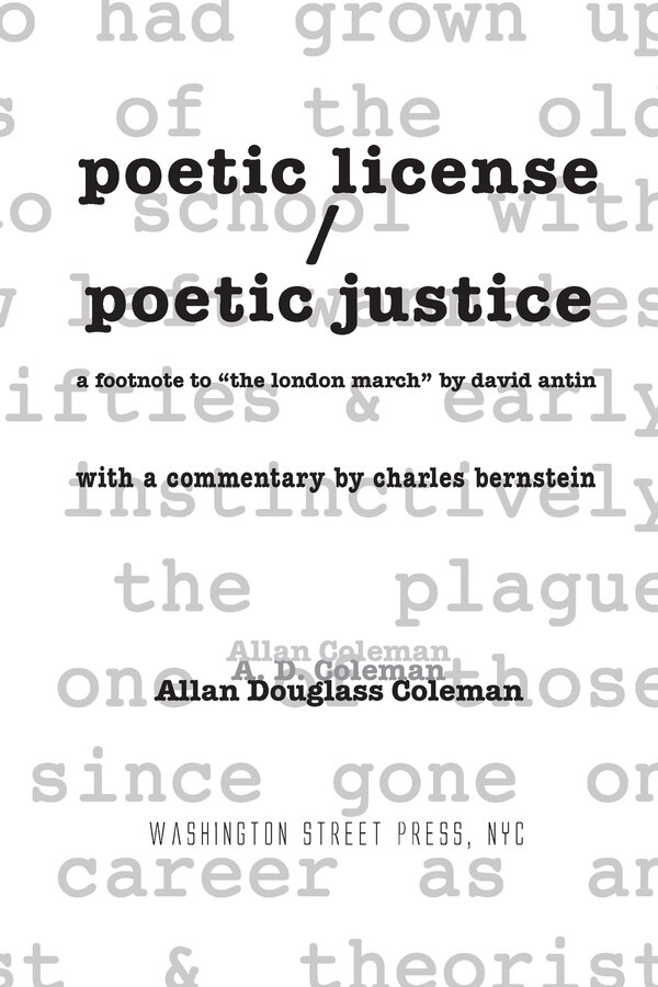 poetic license / poetic justice by Allan Douglass Coleman, Paperback | Indigo Chapters