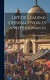 List Of Leading Officials Nobles And Personages by Hyderabad State, Hardcover | Indigo Chapters