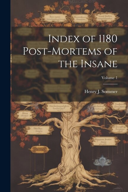 Index of 1180 Post-Mortems of the Insane; Volume 1 by Henry J Sommer, Paperback | Indigo Chapters