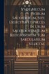 Vade Mecum Piorum Sacerdotum Sive Exercitia Et Preces In Usum Sacerdotum Tum Religiosorum Tum Saecularium Selectae by Anonymous, Paperback