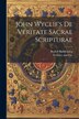 John Wyclif's de Veritate Sacrae Scripturae by Rudolf Buddensieg, Paperback | Indigo Chapters