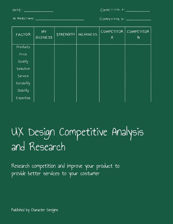 UX Design Competitive Analysis and Research by Character Designs, Paperback | Indigo Chapters