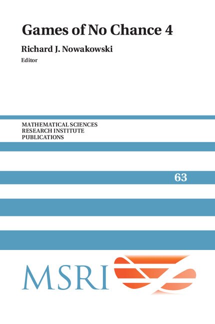 Games Of No Chance 4 by Richard J. Nowakowski, Hardcover | Indigo Chapters