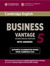Cambridge English Business 5 Vantage Student's Book With Answers by Cambridge ESOL, Paperback | Indigo Chapters