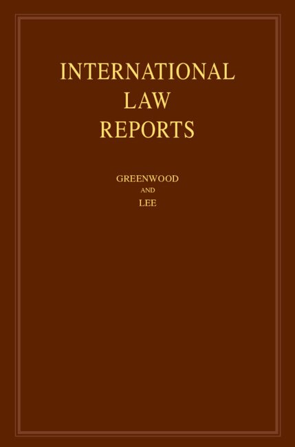 International Law Reports: Volume 189 by Christopher Greenwood, Hardcover | Indigo Chapters