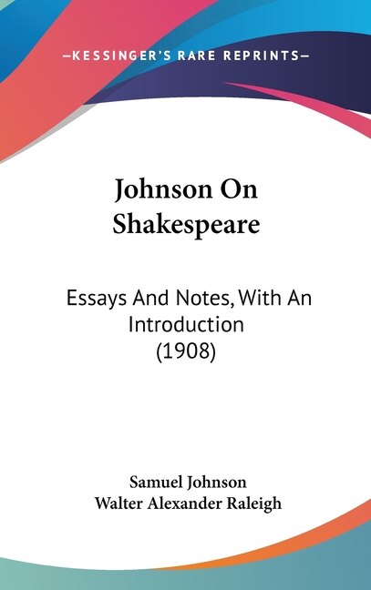 Johnson On Shakespeare by Samuel Johnson, Hardcover | Indigo Chapters