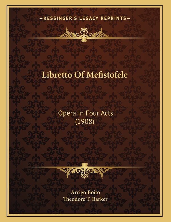 Libretto Of Mefistofele by Arrigo Boito, Paperback | Indigo Chapters