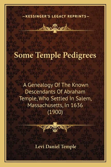 Some Temple Pedigrees by Levi Daniel Temple, Paperback | Indigo Chapters