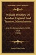 William Presbrey Of London England And Taunton Massachusetts by Joseph Waite Presby, Paperback | Indigo Chapters
