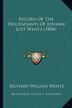 Record Of The Descendants Of Johann Jost Wentz (1884) by Richard Willing Wentz, Paperback | Indigo Chapters