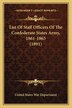 List Of Staff Officers Of The Confederate States Army 1861-1865 (1891) by United States War Department, Paperback | Indigo Chapters