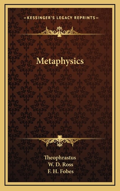 Metaphysics by Theophrastus Theophrastus, Hardcover | Indigo Chapters