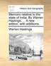 Memoirs relative to the state of India. By Warren Hastings, Paperback | Indigo Chapters