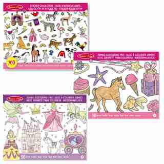 Melissa & Doug Colouring and Sticker Book Pink Set of 3