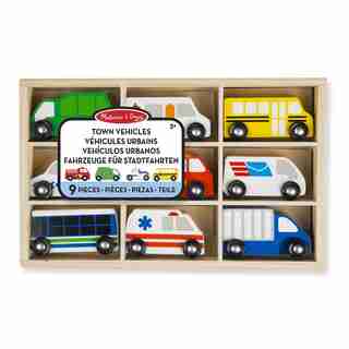 Melissa & Doug Wooden Vehicle Set Town