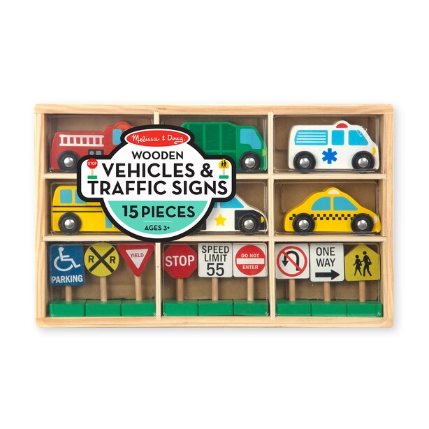 Wooden Vehicles and Traffic Signs