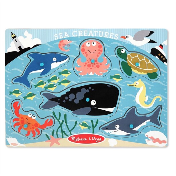 Sea Creatures Peg Puzzle - 6 Pieces