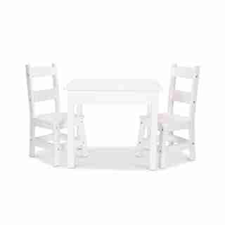 Melissa & Doug Wooden Table and Chairs Set White