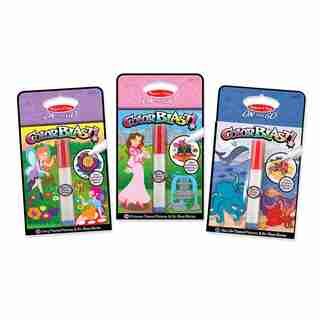 Melissa & Doug Invisible Ink Colouring Book 3-Pack - Fairy / Princess / Sea Life