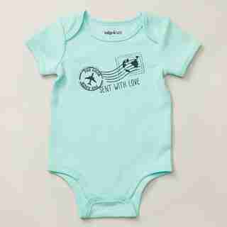 INDIGOBABY POSTAGE ONESIE - SIZE 0 - 3 MONTHS