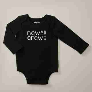 INDIGOBABY MONOCHROME BODYSUIT NEW TO THE CREW BLACK 0-3 MONTHS