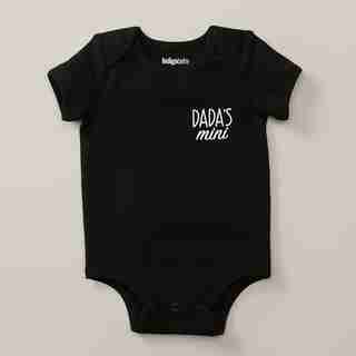 INDIGOBABY MONOCHROME BODYSUIT DADAS MINI BLACK 6-12 MONTHS