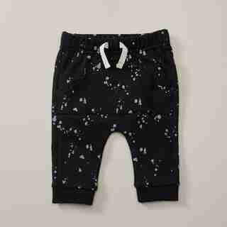 INDIGOBABY MONOCHROME JOGGER BLACK SPLATTER 6-12 MONTHS