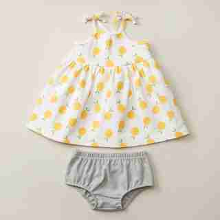 ROBE DEUX-PIÈCES – MOTIF DE CITRONS (6 À 12 MOIS)