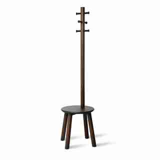 UMBRA PILLAR STOOL/COATRACK BLACK/WALNUT