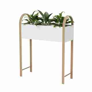 UMBRA GROVE ELEVATED GARDEN BED AND STORAGE BOX - WHITE/NATURAL