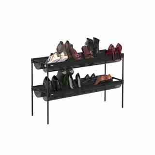 SLING, RANGE-CHAUSSURES EMPILABLE – ETAGÈRE À CHAUSSURES À DEUX NIVEAUX - NOIR