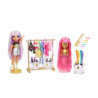 Rainbow High Fashion Studio – Exclusive Doll with Rainbow of Fashions (clothes and accessories) and 2 Sparkly Wigs to Create 300+ Looks