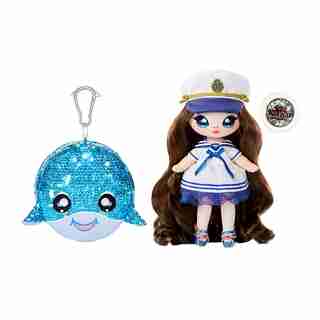 Na! Na! Na! Surprise 2-in-1 Fashion Doll and Sparkly Sequined Purse Sparkle Series – Sailor Blu, 7.5" Sailor Doll