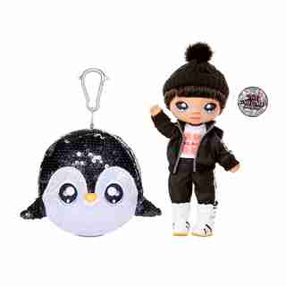 Na! Na! Na! Surprise 2-in-1 Boy Fashion Doll and Sparkly Sequined Purse Sparkle Series – Andre Avalanche, 7.5" Penguin Boy Doll