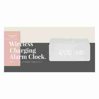 Common Craft Wireless Charging Alarm Clock White Wood