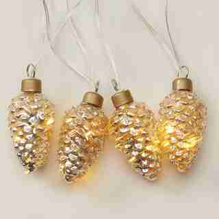 GLASS PINECONE 10-LED LIGHT STRING