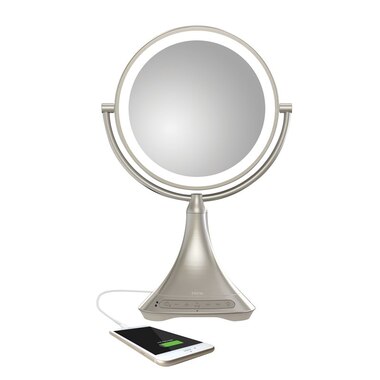 Ihome Portable 9 Double Sided Vanity Mirror With Bluetooth Audio
