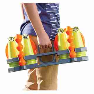 Game Point Battle Pins Ring Throwing and Bowling Lawn Game 4 in 1