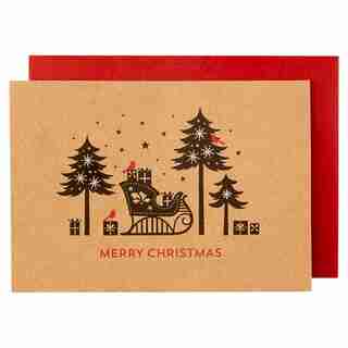 ECO SLEIGH SILHOUETTE BOXED NOTES, SET OF 16
