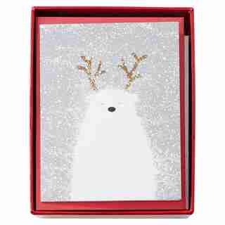 POLAR BEAR BLIZZARD BOXED HOLIDAY CARDS SET OF 20