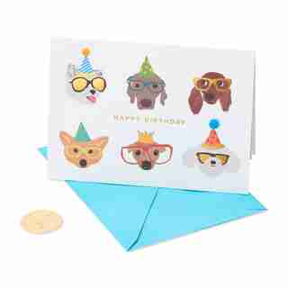 Papyrus Birthday Card (Dogs with Glasses)