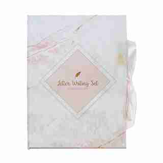 WRITING SET PINK MARBLE