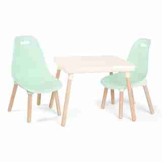 ENSEMBLE TABLE ET CHAISES DE COULEUR MENTHE