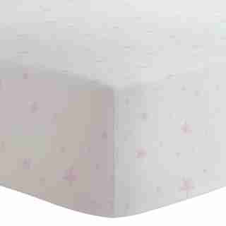 Flannel Crib Sheets - Pink Scribble Stars