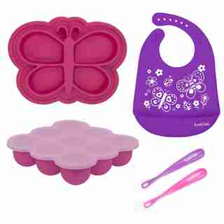Siliset All-In-One Silicone Feeding Gift Set Pink/Purple