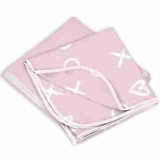 Kushies Flannel Receiving Blankets 2 Pack - Pink