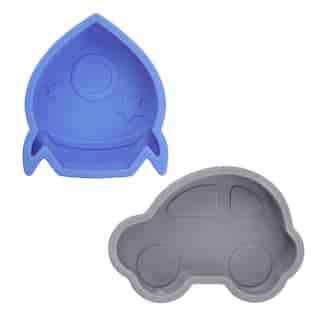 Kushies Silidip Mini Bowl 2 Pack - Blue / Grey