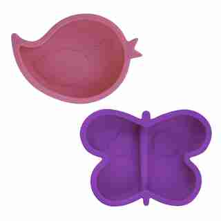 Kushies Silidip Silicone Mini Bowl 2 Pack Fuchsia / Purple