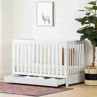 Yodi Crib with Drawer , White